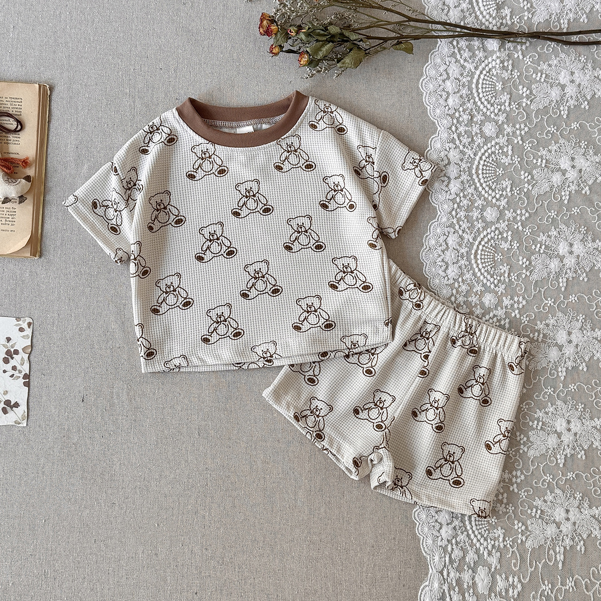 Baby 2-Piece Bear Waffle Set