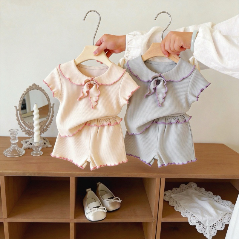 Baby & Kids Girls Bow Collar 2-piece Set