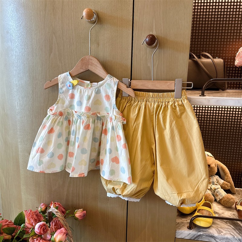 Baby& Kid Colorful Dots Top and Pants Set