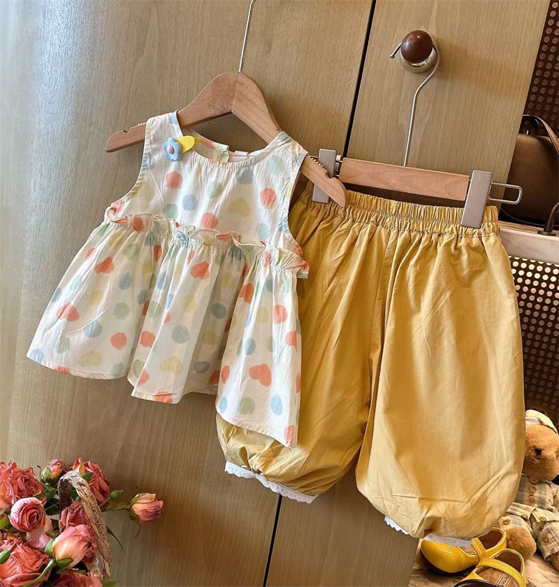 Baby& Kid Colorful Dots Top and Pants Set