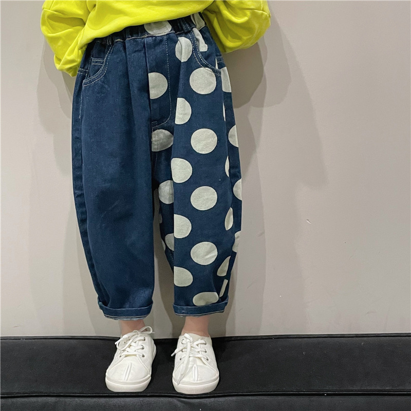Baby& Kid Patchwork Dot Jeans