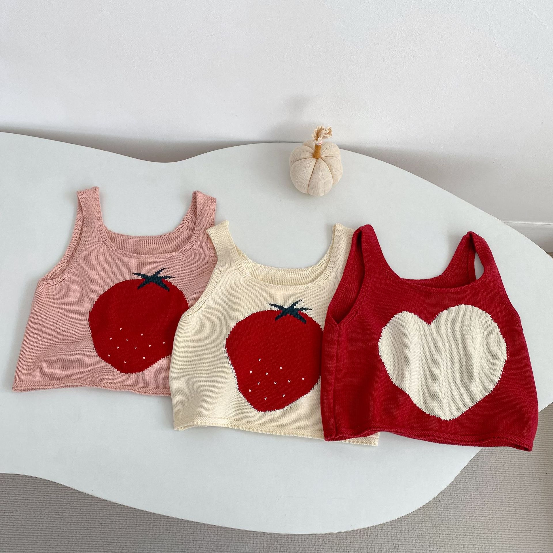 Baby& Kid Knitted Color-Blocked Patterned Tank Top