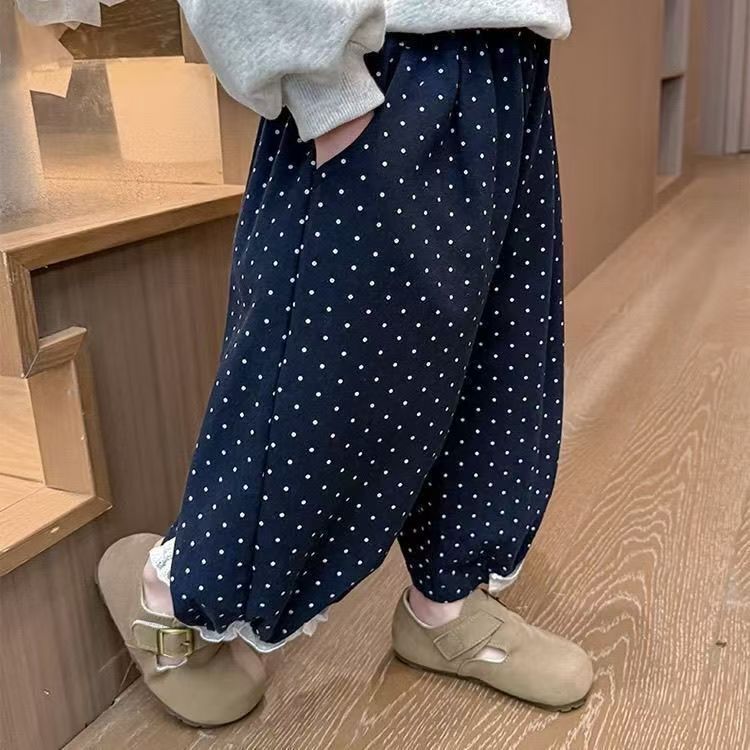 Kids Lace Polka Dot Harem Pants