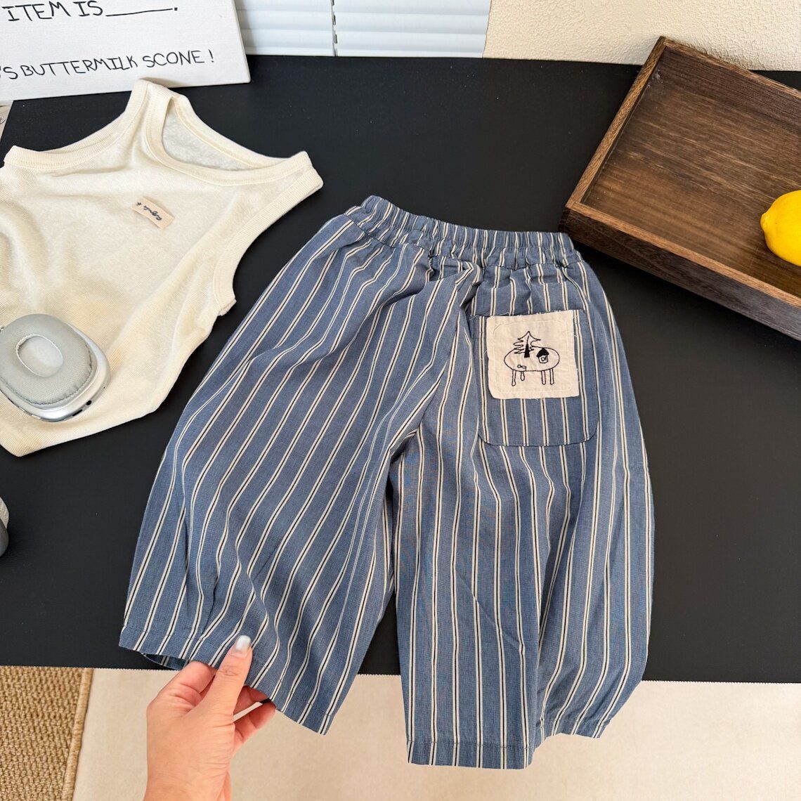 Kids Blue White Stripes Pants