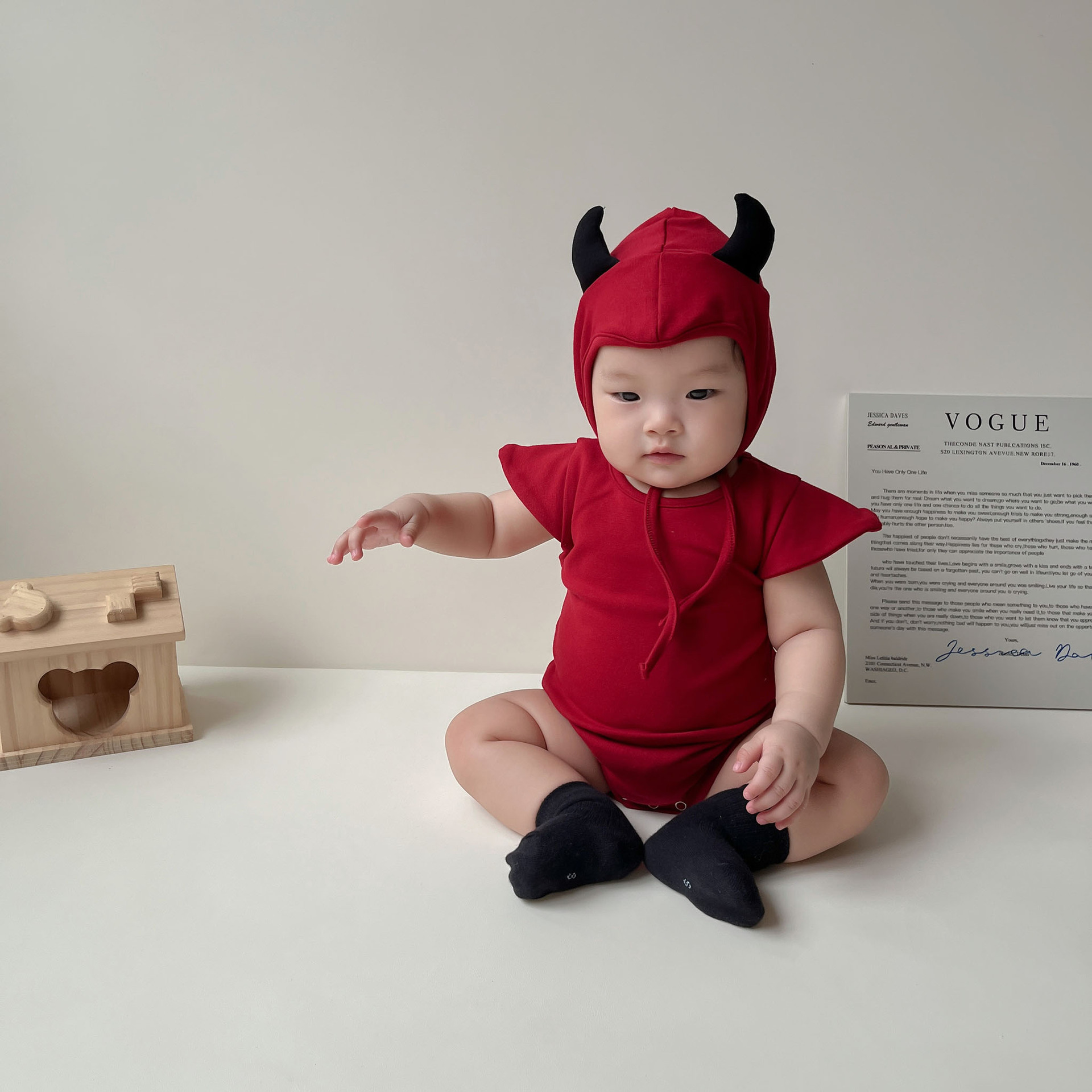 Baby Halloween Little Devil Onesie and Hat Set
