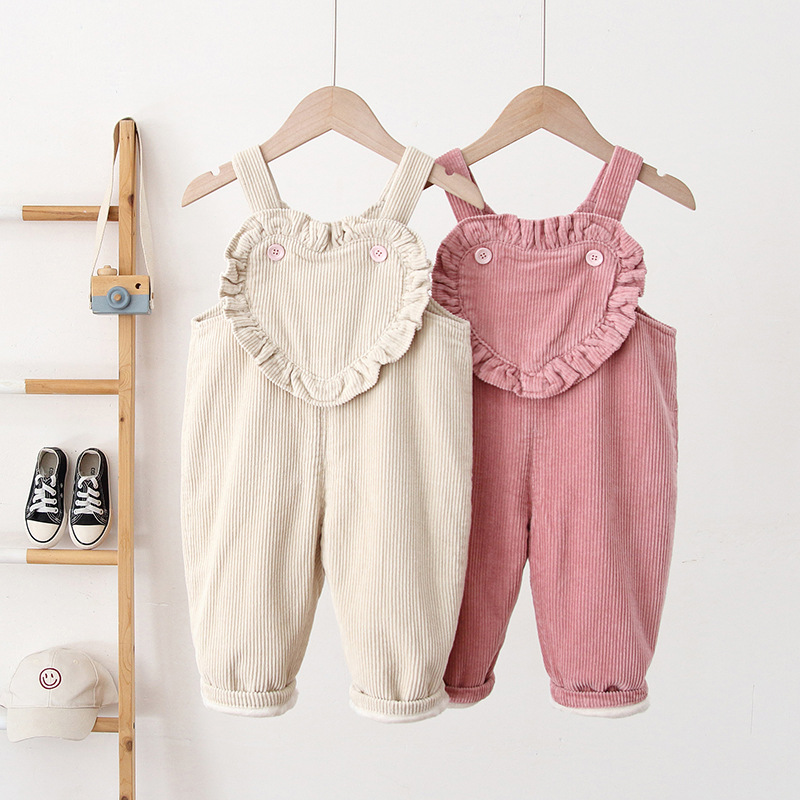 Baby Toddler Heart Fleecing Overalls