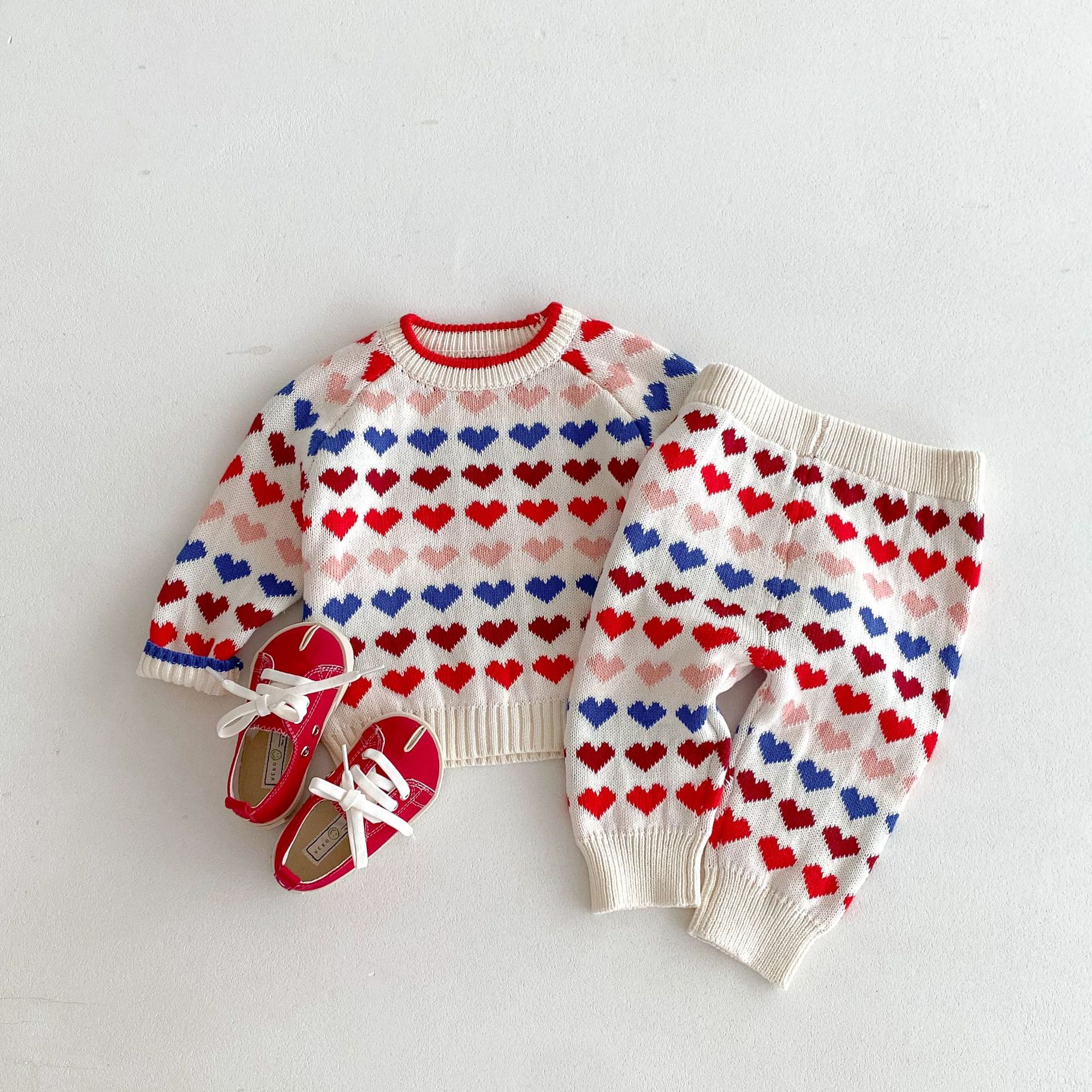 Toddler 2-Piece Colorful Love Sweater