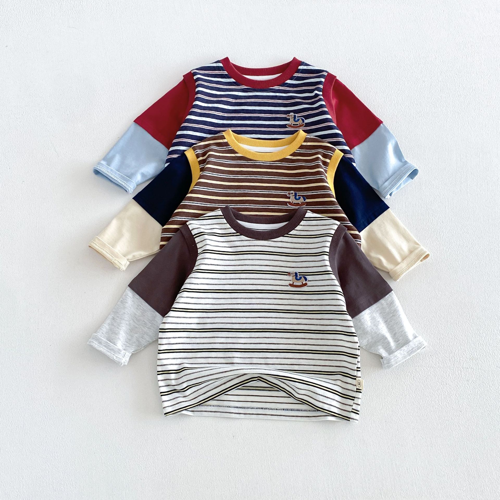 Kids Contrasting Colors Stripe T-shirt