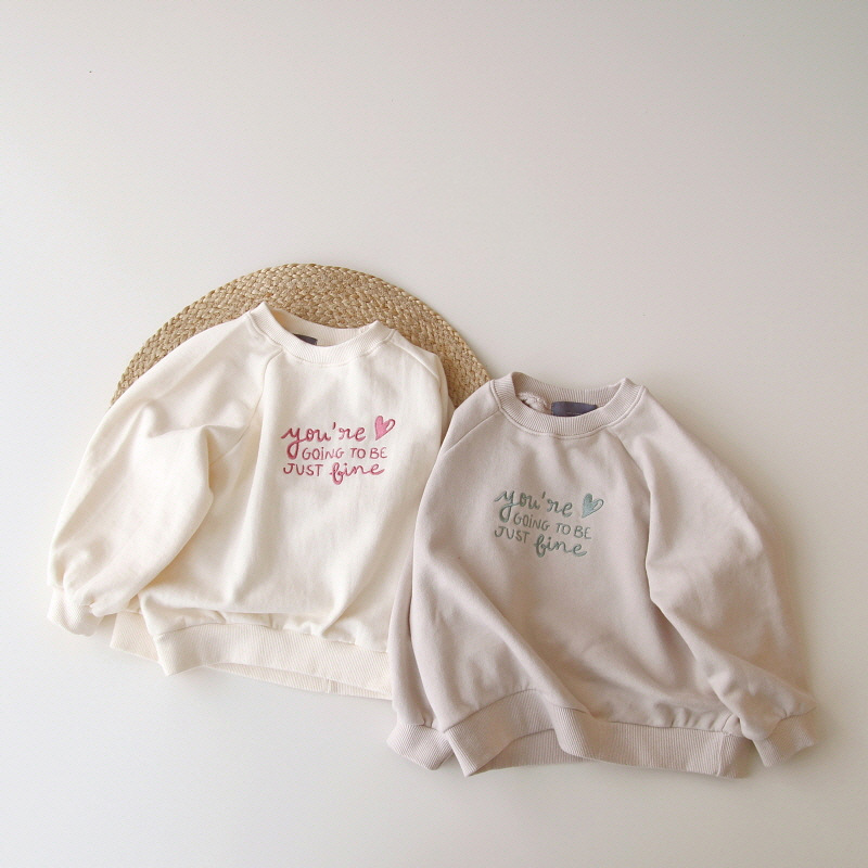 Kids Letter Embroidery Crew Neck Oversized Sweatshirt