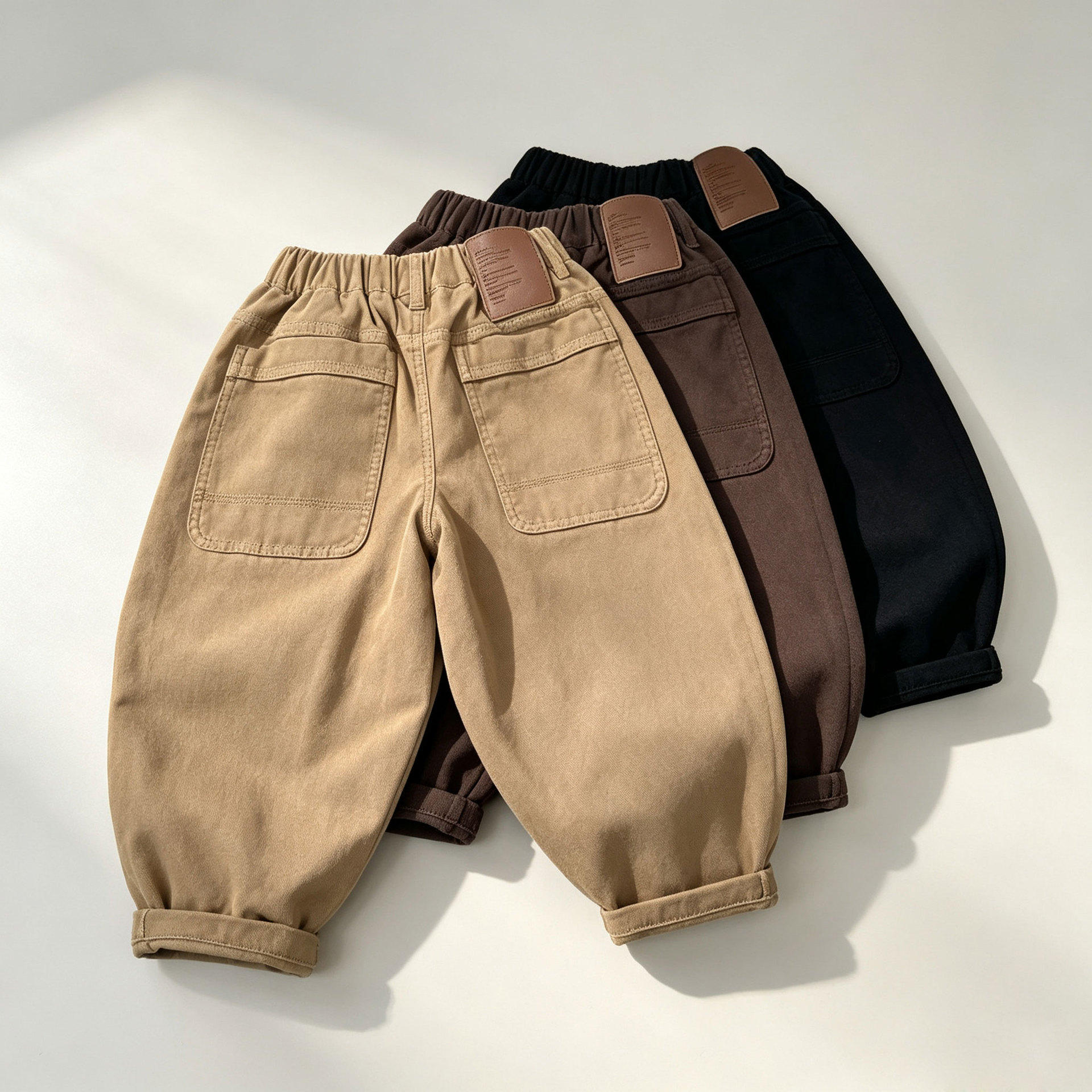 Kids Solid Color Loose Leisure Pants