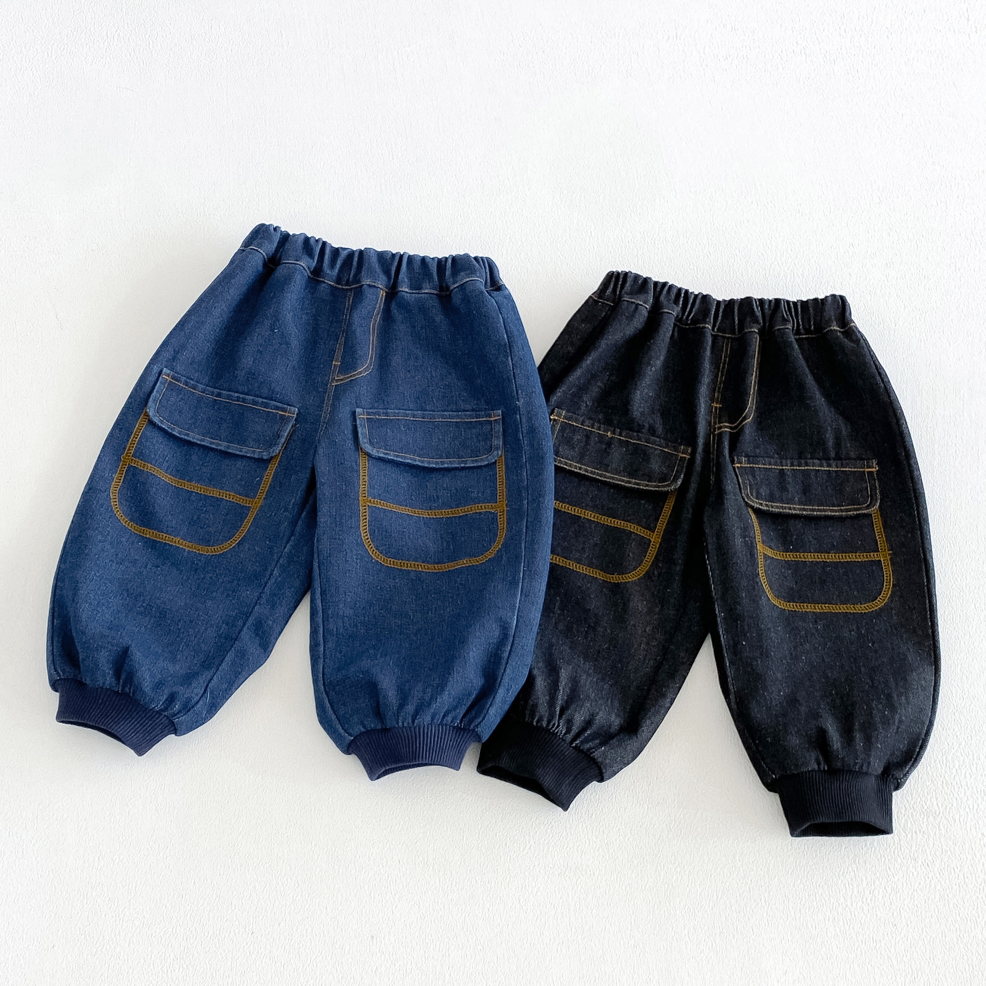 Kids Color Blocking Jogger Denim Pants