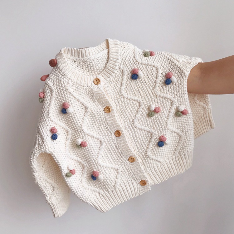 Kids Colorful Beans Wave Crew Neck Sweater 