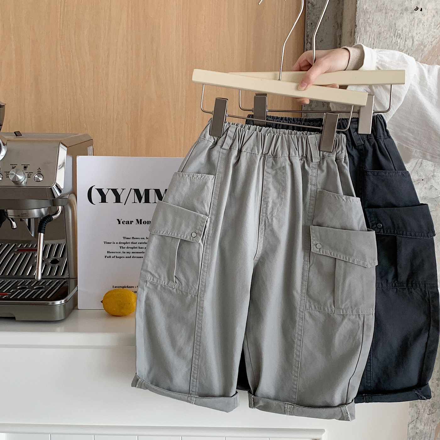 Kids Solid Color Cargo Pants