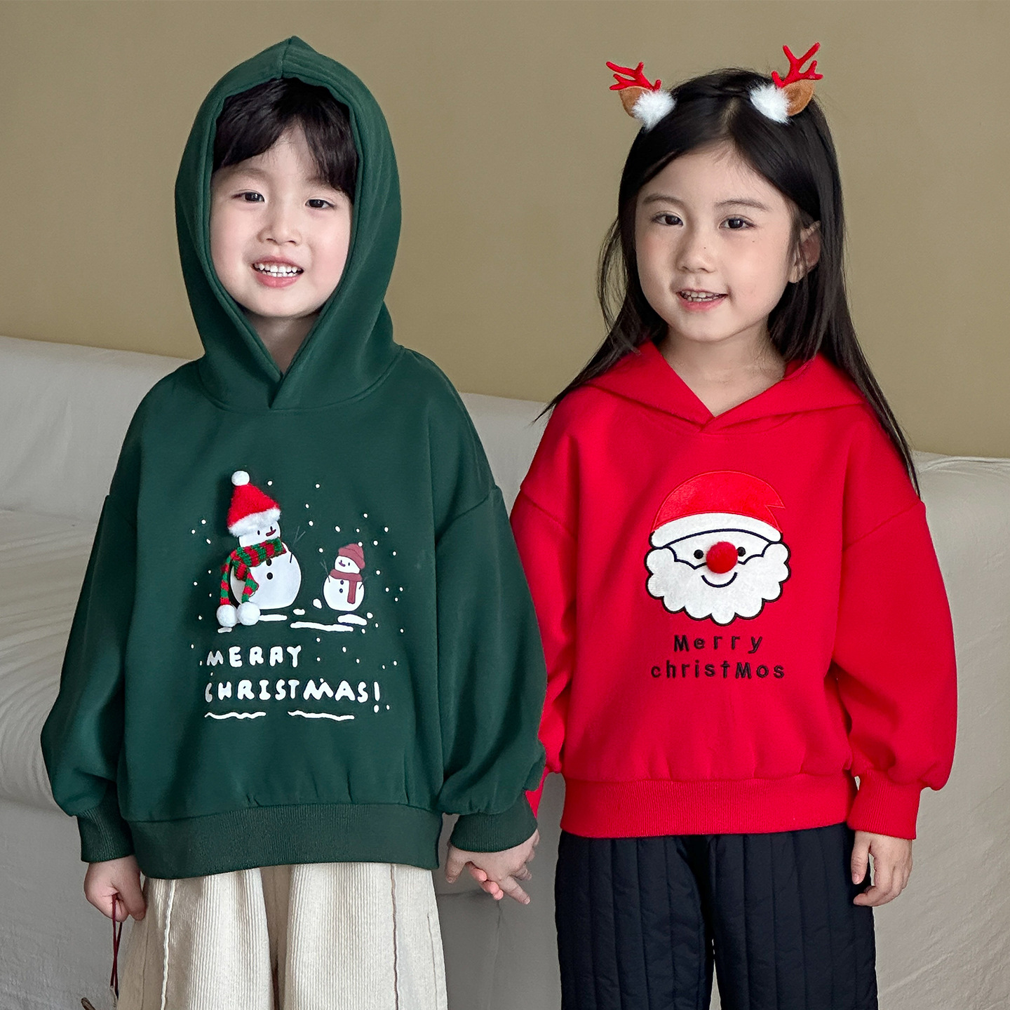 Kids Christmas Loose Hooded Sweatshirt