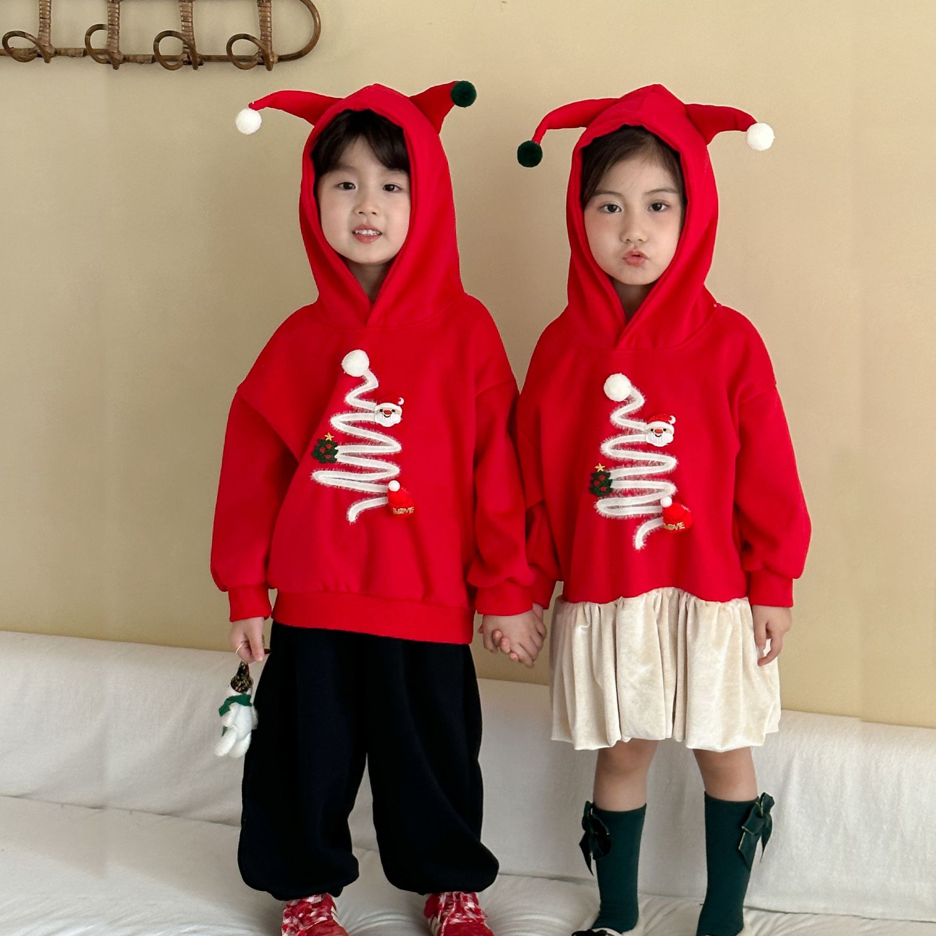 Kids Christmas Hooded Set