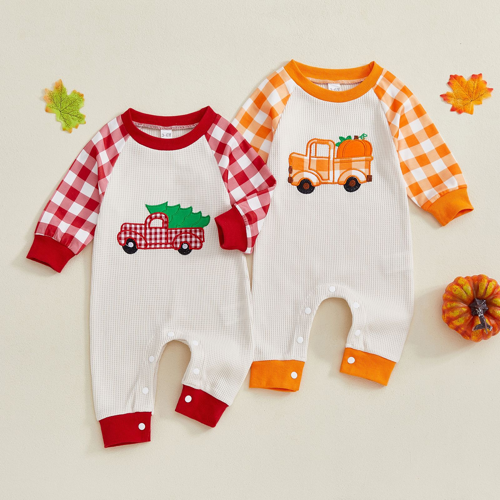 Baby Color Block Checkerboard Sleeves Romper