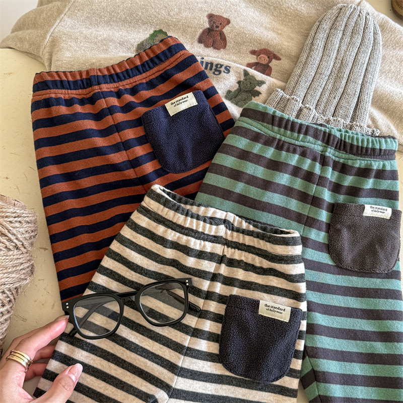 Kids Stripe Fleece Lined Leggings