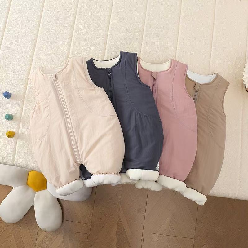 Baby Solid Color Zipper Warm Onesie