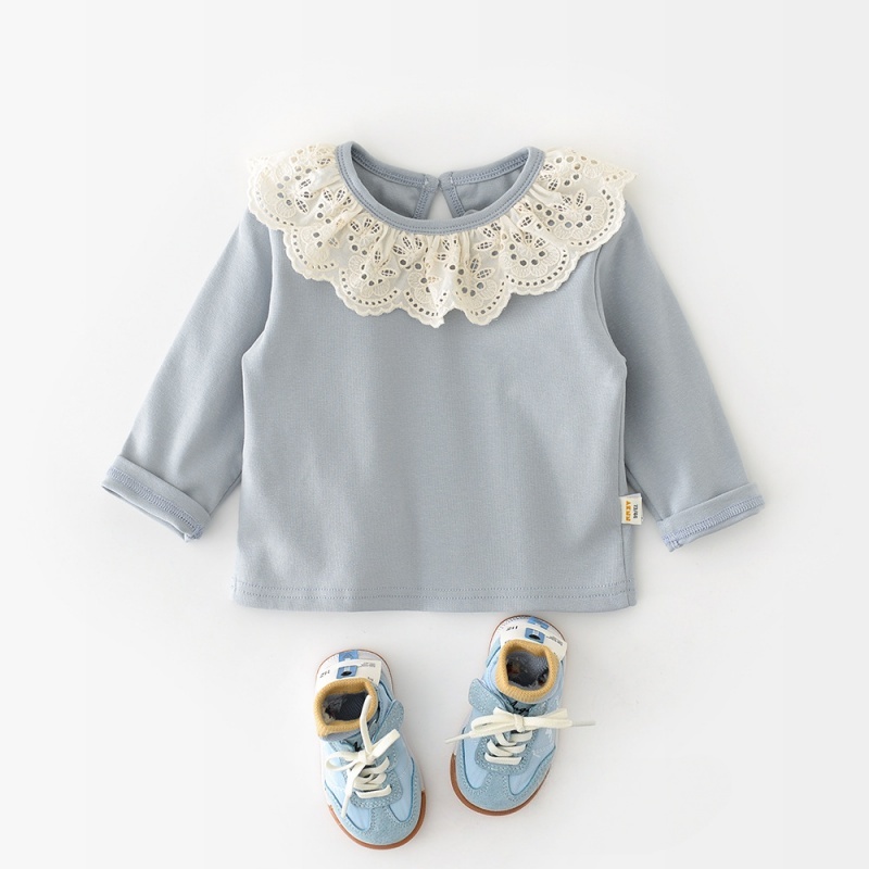Baby Girl Lace Trim Long Sleeve Top T-Shirt