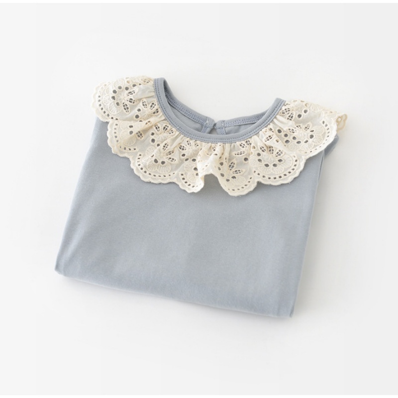 Baby Girl Lace Trim Long Sleeve Top T-Shirt