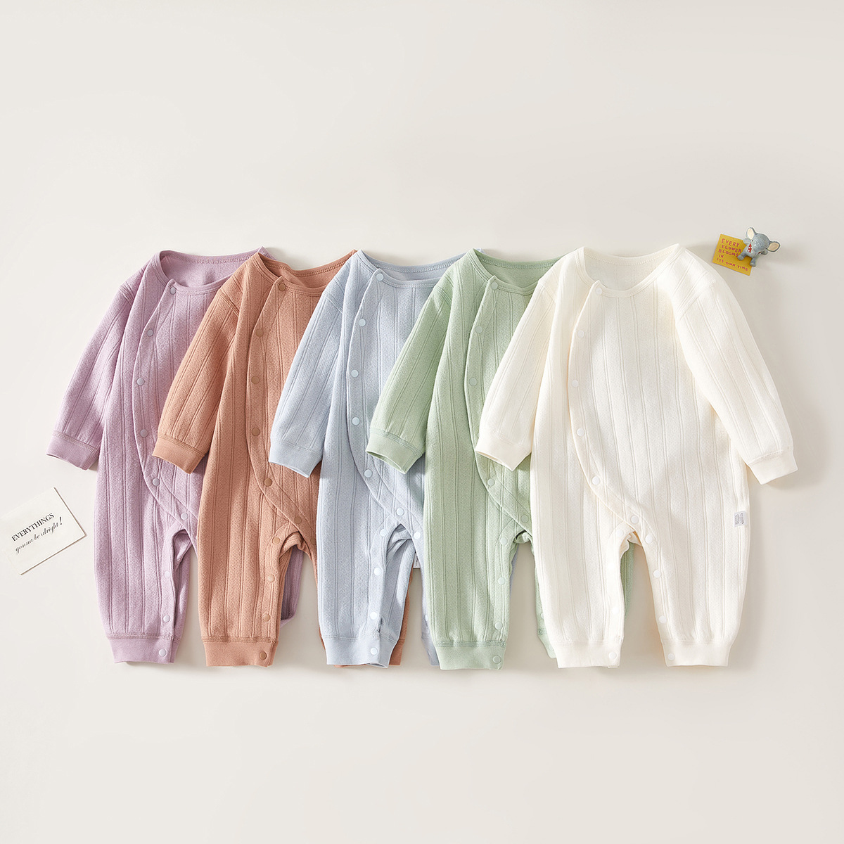 Baby Pure Color Button Basic Romper