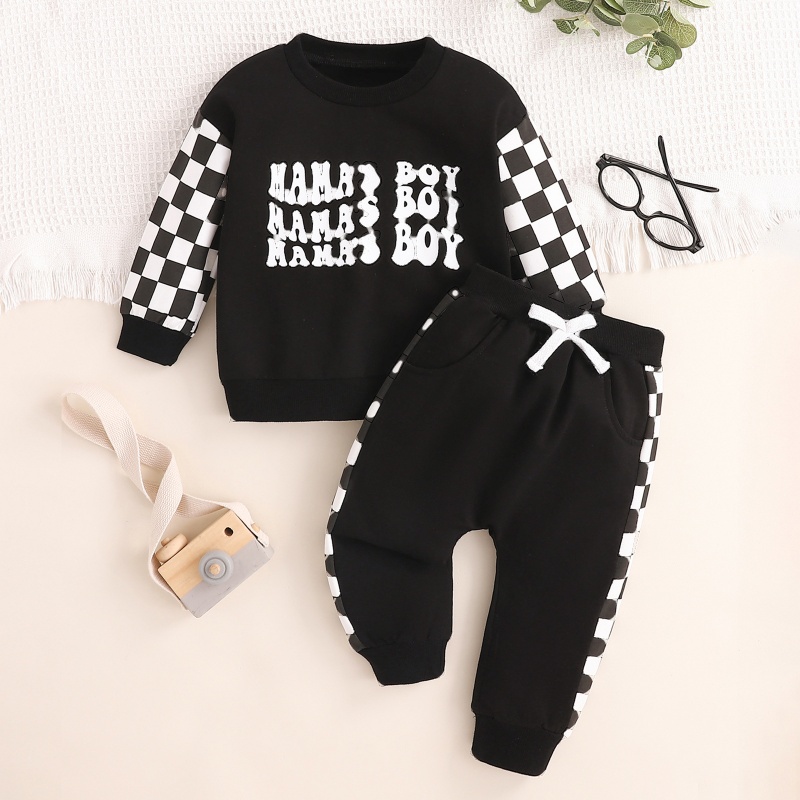 Baby Toddler Plaid Alphabet 2-Piece Set