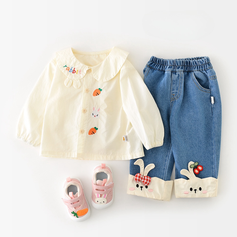 Baby Toddler Girl Rabbit Denim Straight Leg Pant