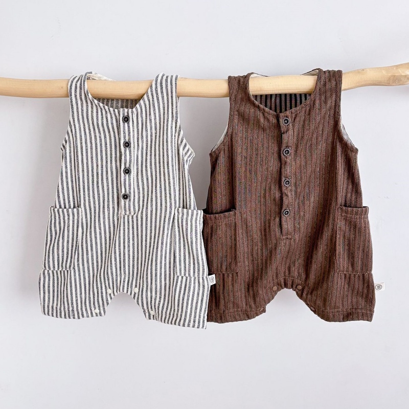 Baby Newborn Striped Sleeveless Romper