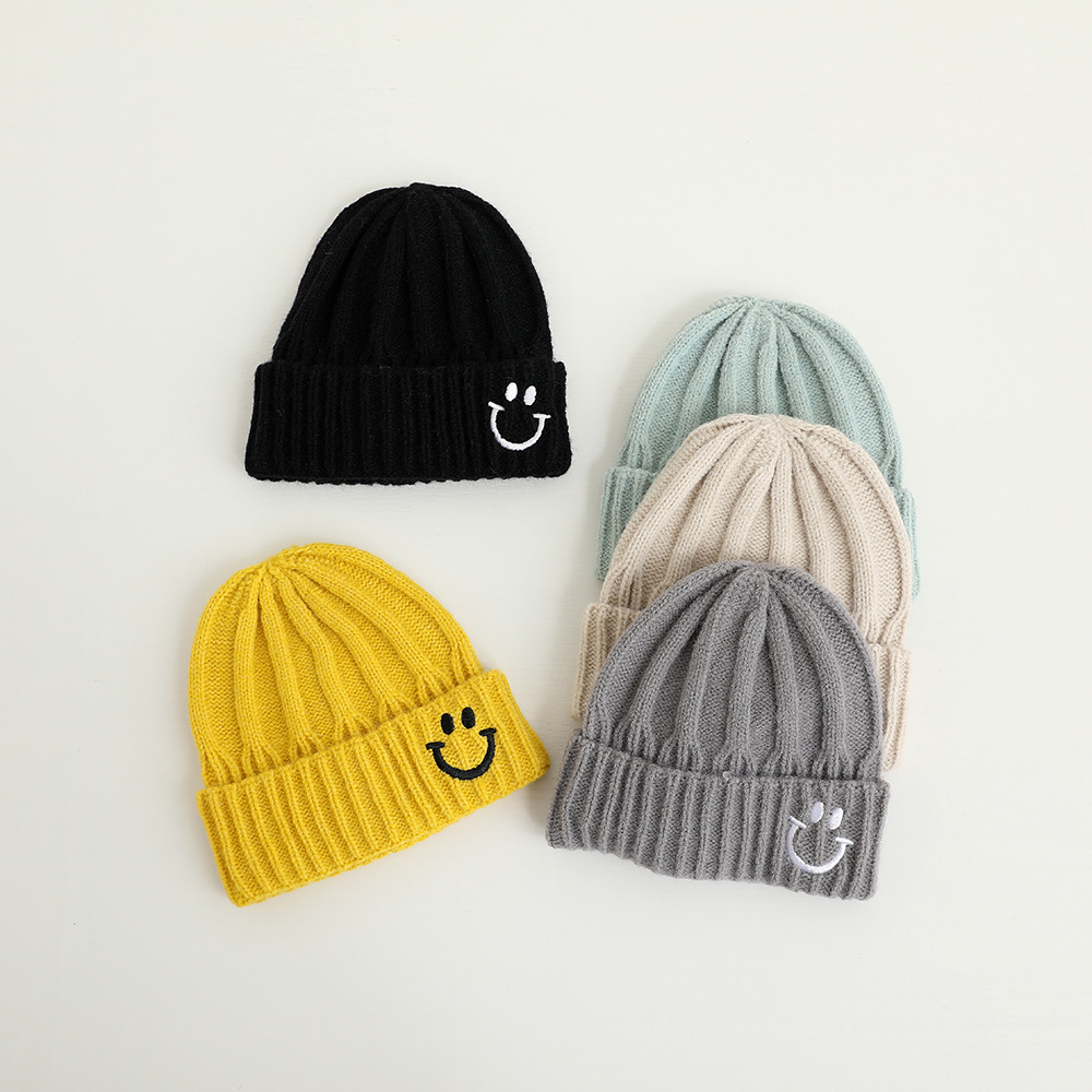 Baby Warm Smiley Solid Color Hat