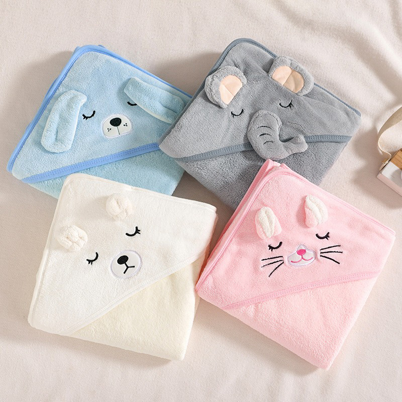 Baby Toddler Cartoon Embroidery Bath Towel Cape
