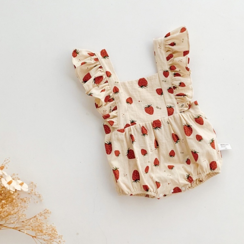 Baby Girl Strawberry Tank Romper
