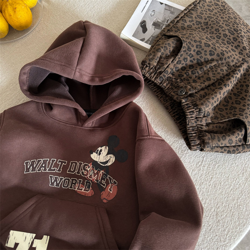 Toddler Leopard Print Warm Casual Pants