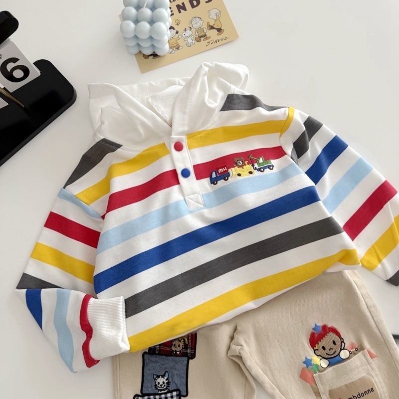 Baby Toddler Striped Polo Neck T-Shirt Top