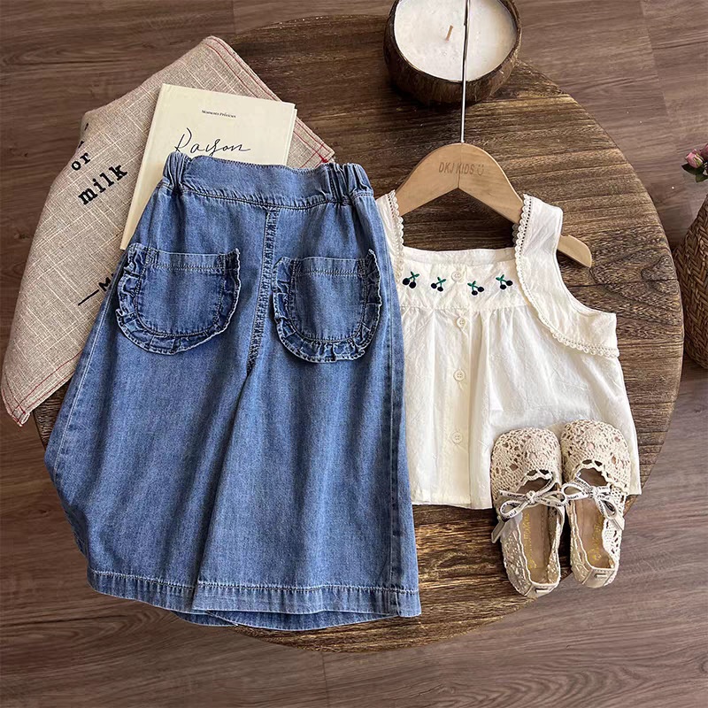 2- Piece Baby Toddler Girls Vest Denim Set
