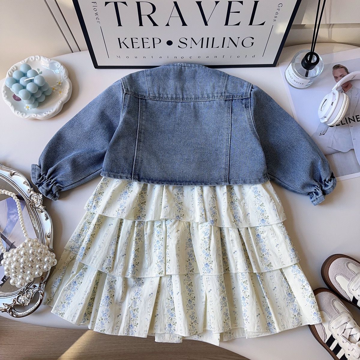 Kids' Girls' Denim Jacket & Floral Dress
