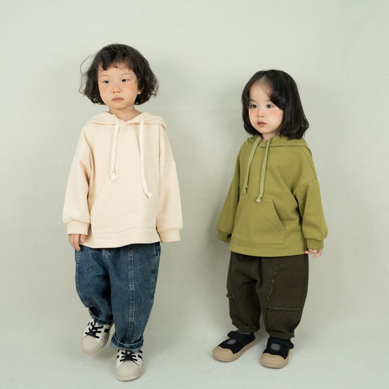 Toddler Casual Pocket Solid Color Hoodie