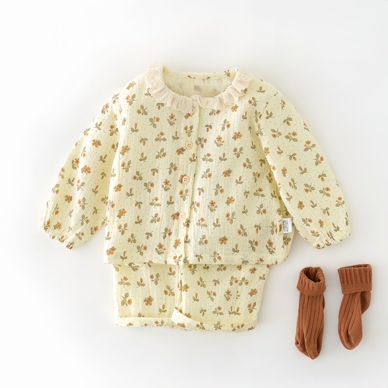 2-Piece Baby Printed Ruffle Collar Set