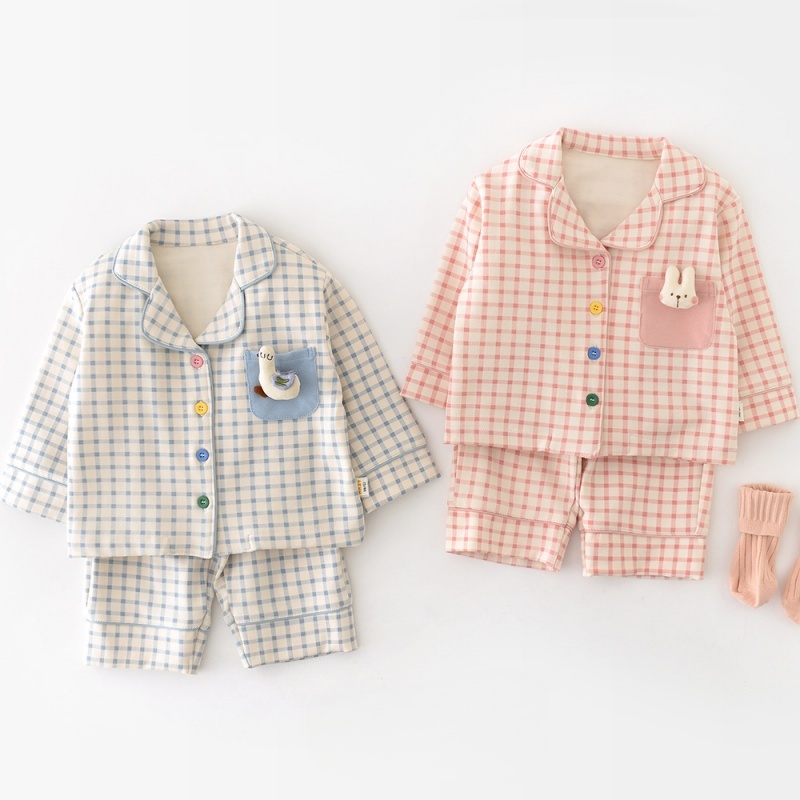 2-piece baby plaid pajama set
