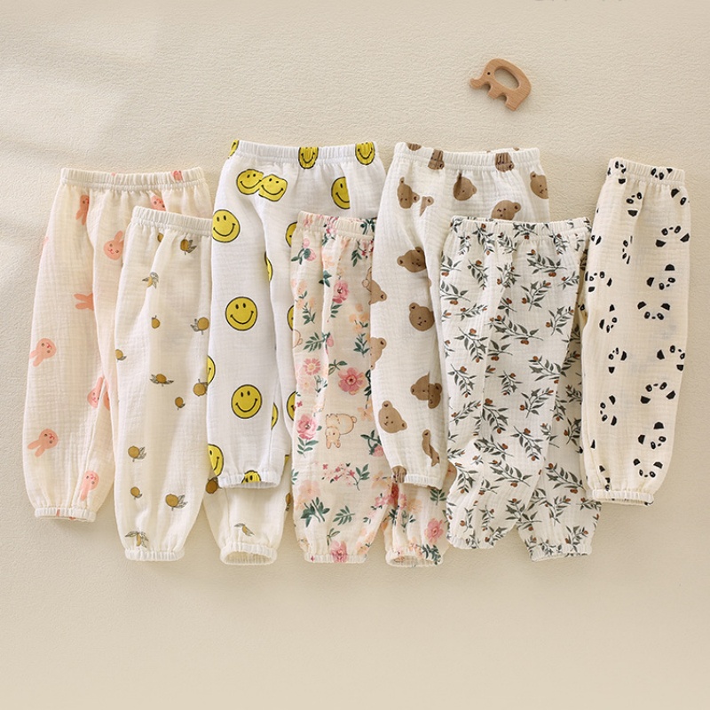 Baby Toddler Gauze Breathable Print Pants