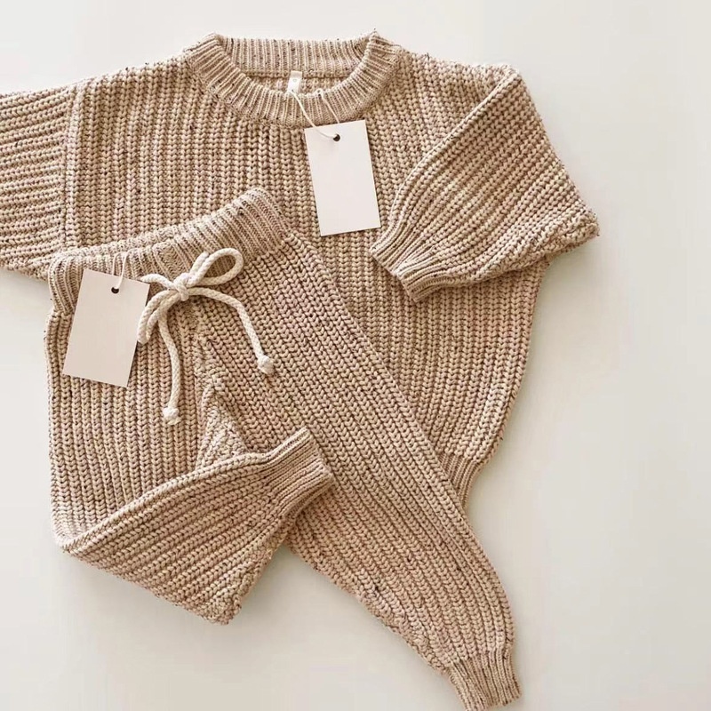 2-Piece Baby newborn Crew Neck Sweater