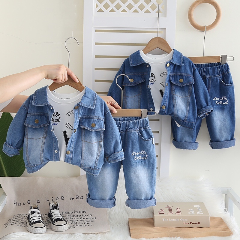 3-Piece Baby Toddler Gradient Denim Set