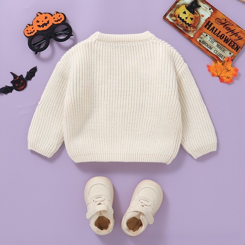Baby Halloween Pumpkin Embroidered Sweater