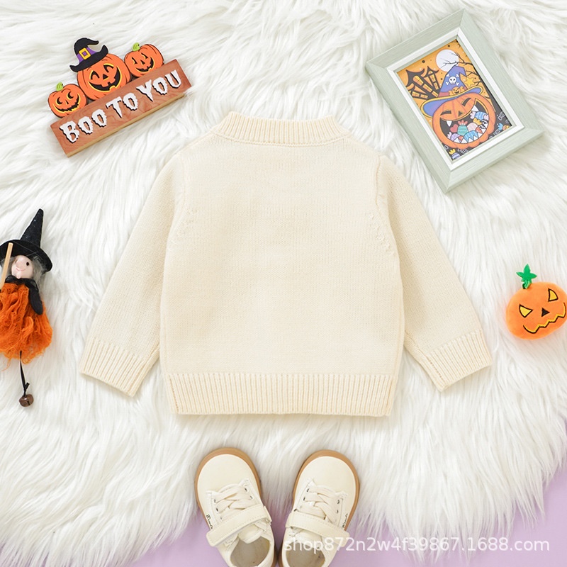 Baby Toddler Halloween Pumpkin Sweater Cardigan