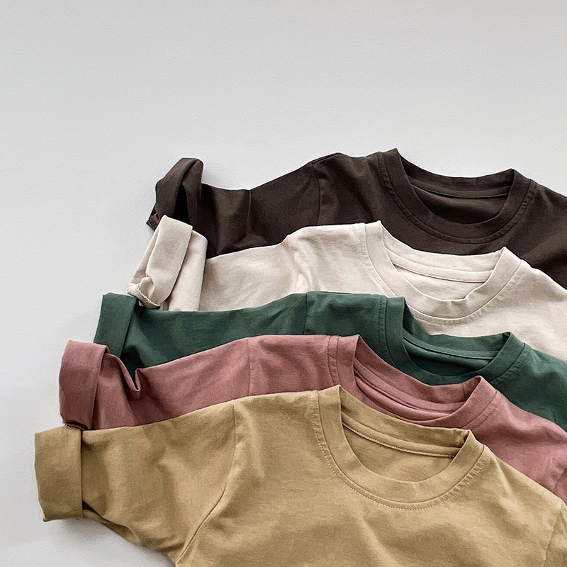 Toddler Retro Solid Color Casual T-Shirt