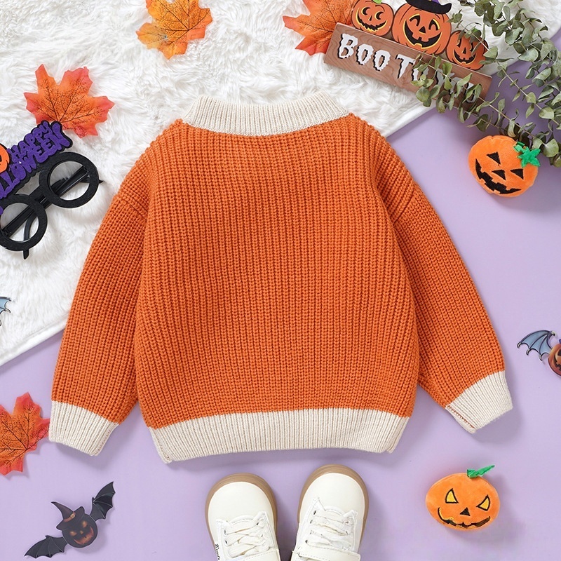 Baby Halloween Letter Embroidered Sweater