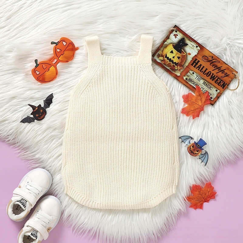 Baby Halloween Pumpkin Print Sweater Overalls