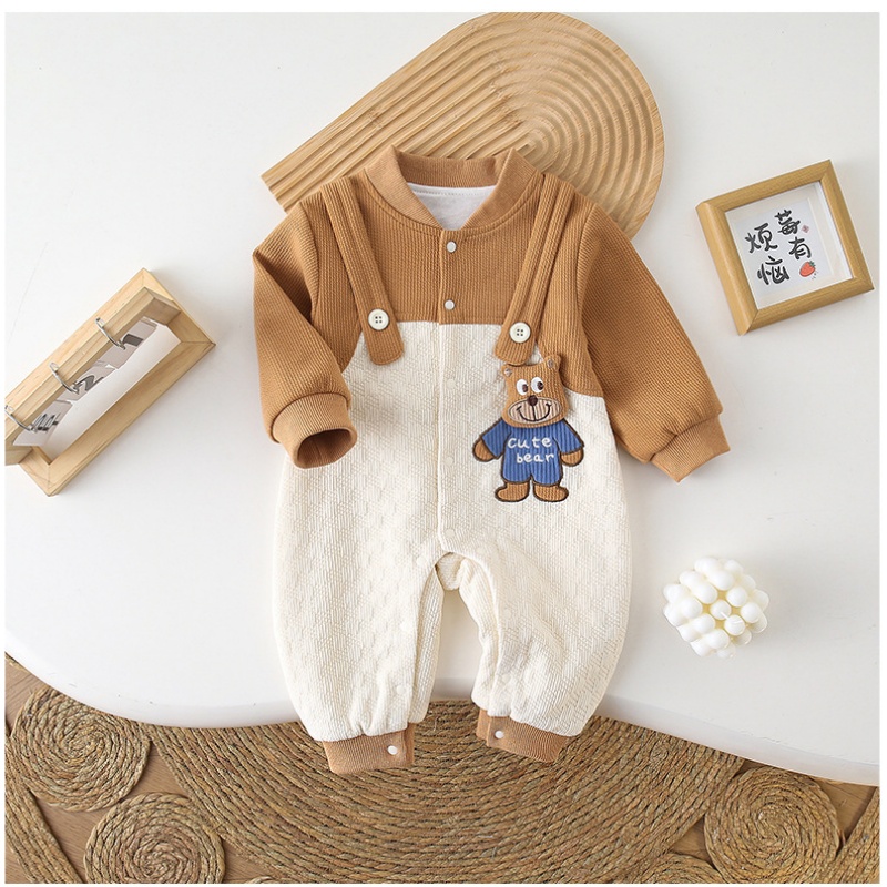 Baby Toddler Bear Print Double Layer Romper