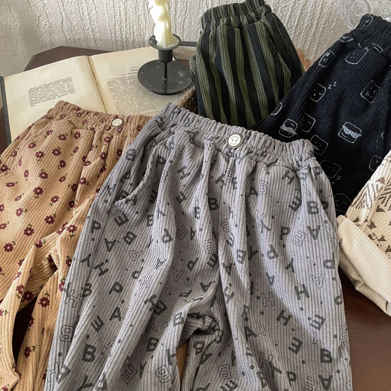 Kids' Printed Corduroy Pants
