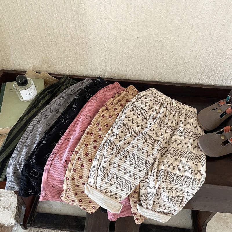 Kids' Printed Corduroy Pants