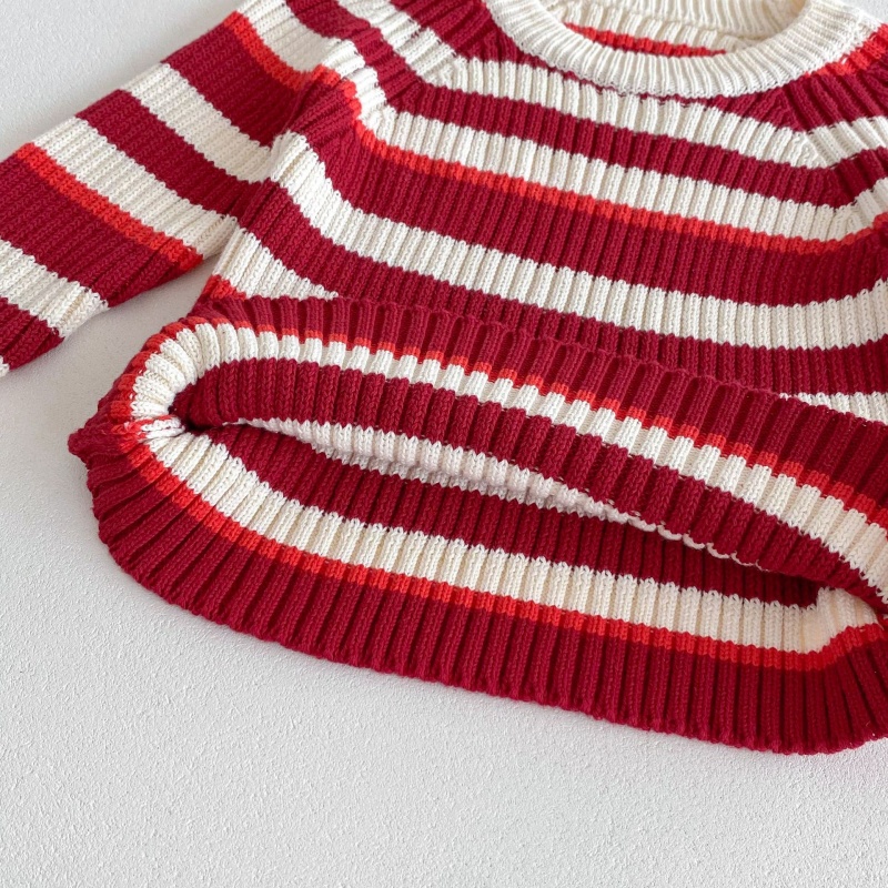 Baby Toddler Red Striped Sweater